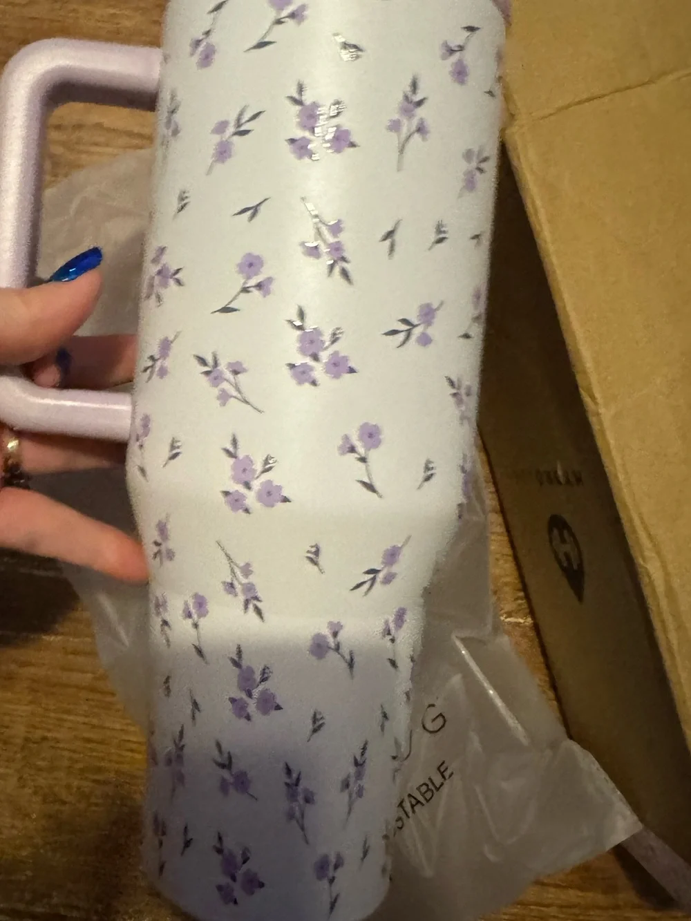 Hydrojug Iris purple flowers 40 ounce tumbler NEW